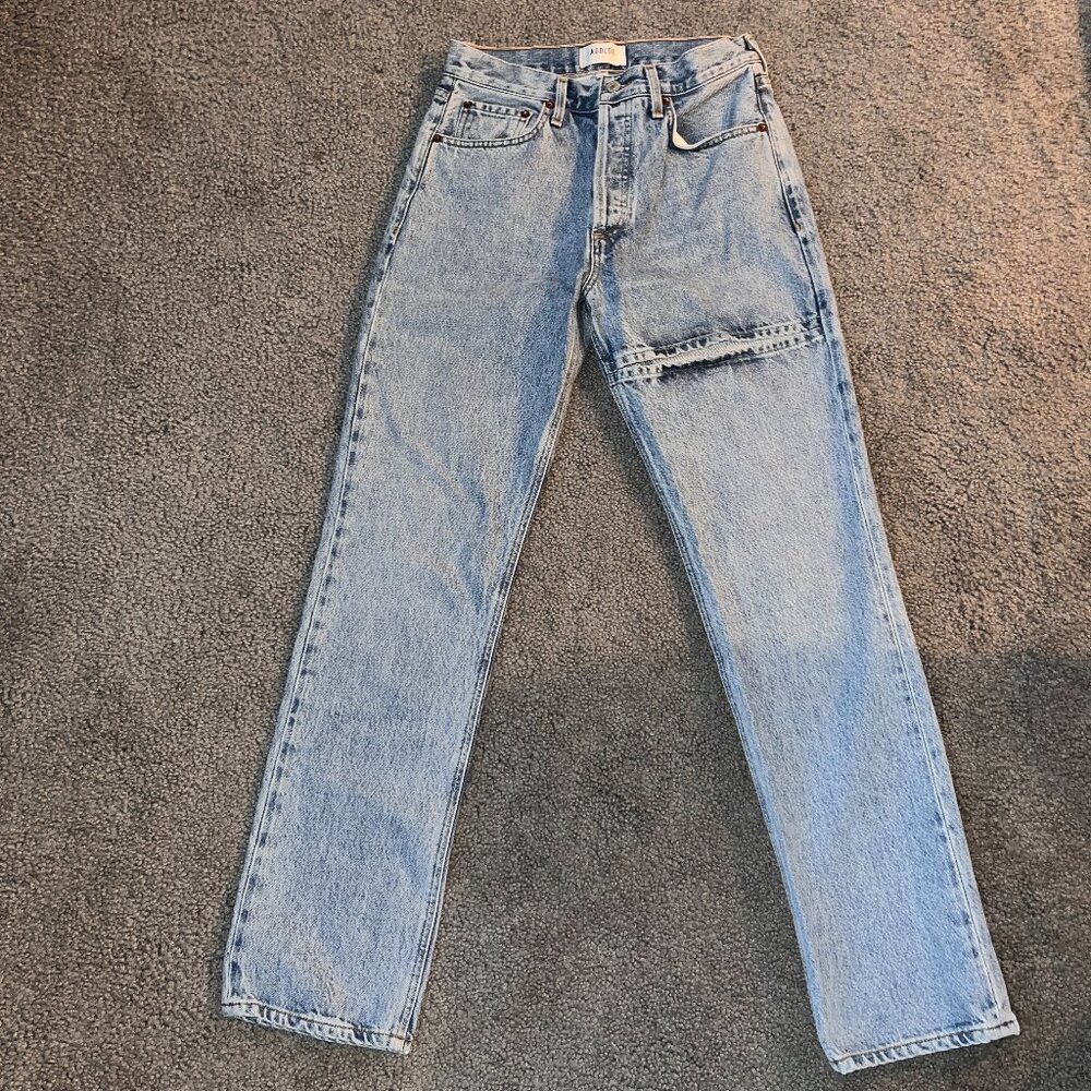 AGOLDE LANA SLICE JEANS - SLICED THIGH - ORGANIC COTTON - MADE IN USA - EUC - 25